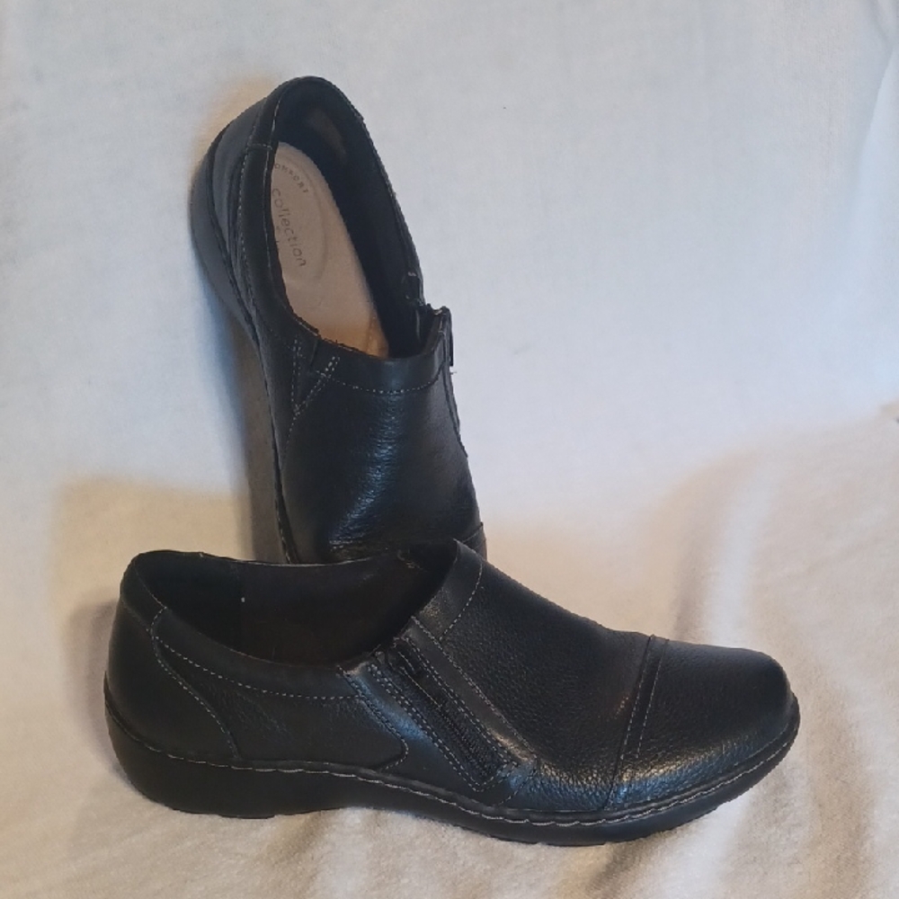 Clarks Black Leather Shoes Women's Size 8.5